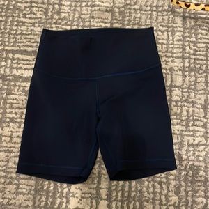 Lululemon Wunder Under Blue Biker Shorts, 6”